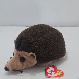 Ty Plush Hedgehog Toy - Brown and Tan